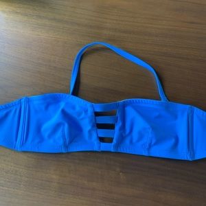 NWT Vitamin A Blue Bandeau Bikini Top w/ Halter strap
